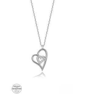 SWAROVSKİ TAŞLI  ZİRCONİA İKİMİZ 925 AYAR GÜMÜŞ KOLYE