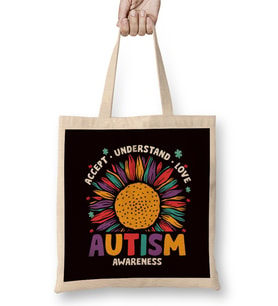 Accept Understand Love Autism Awareness Puzzle Autistic Bez Çanta Uzun Saplı