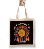 Accept Understand Love Autism Awareness Puzzle Autistic Bez Çanta Uzun Saplı
