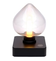 YQX-ANL95-B03 Amber Renkli Alev Efektli Dokunmatik Masa Lambası 800mAh Şarjlı (Şeffaf Kalpli) (4767)