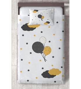 MEKTA HOME BEBEK VE ÇOCUK ODASI Balonlu Yıldız Desenli Yatak Örtüsü
