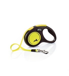 Flexi New Neon Otomatik Sarı Şerit Köpek Gezdirme Tasması Medium 5 Metre