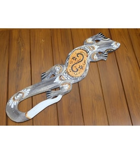 Ahşap Duvara Asmalı Kertenkele Figürü Model 1