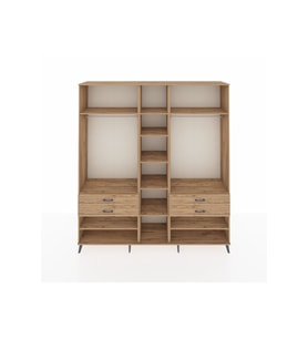 Hyperion Gardrop 11 Raflı 4 Çekmeceli 2 Askılı 220x44x243 Çam-Çam/Çam