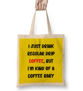 CAT Funny Coffee Drinks Art Lover Gift Quote - Vintage Retro Rainbow Style Bez Çanta Uzun Saplı