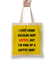 CAT Funny Coffee Drinks Art Lover Gift Quote - Vintage Retro Rainbow Style Bez Çanta Uzun Saplı