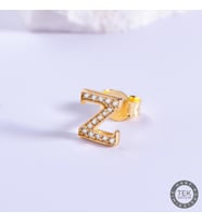 14 Ayar Altın Taşlı Z Harf Küpe 0,56 gr