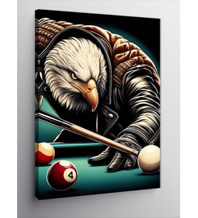 Kanvas Tablo Bilardo Oynayan Beyaz Kartal