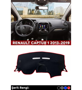 Renault Captur 1 2013-2019 3d Torpido Koruma Kılıfı - Ön Göğüs Kaplama - Kırmızı Şerit