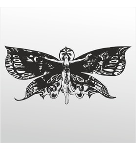 Folyo Sticker Kelebek Kadın 50cm Uzunluk (Karışık)