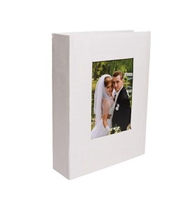 Deri 200'lük 10x15cm. Pencereli Krem Fotoğraf Albümü