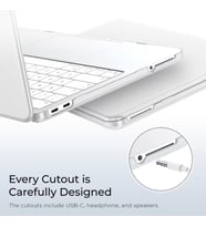 MacBook ile Uyumlu Şeffaf Kapak Kılıf Neo 13 inç A3404 için Tasalanmış, Şeffaf Parlak Premium Sert Koruyucu Kapak, Hava Kanallı Kaydırmaz Tabanlı Tam Koruma Kılıf