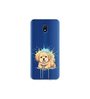 Redmi 8A ile Uyumlu Splash Köpek Tasarımlı Şeffaf Silikon Kılıf