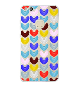 PrintiFy Huawei P10 Lite ile Uyumlu 1mm Slim Fit Water Color 1 Baskılı Şeffaf  Kılıf
