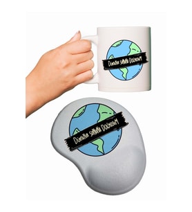 Dünyanın Sonuna Doğmuşum Baskılı Mouse Pad + Kupa Bardak Mug