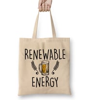 Cute & Funny Renewable Energy Beer Drinking Pun Bez Çanta Uzun Saplı