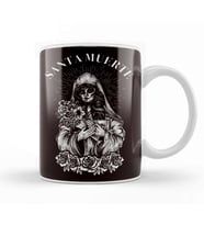 Santa Muerte Sugar Skull Female Deity Satanic Dead Mexican Kupa Bardak Porselen