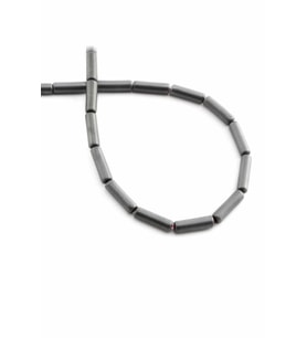 Hematit Doğal Taş Mat Gri Silindir Kesim 4x13mm Dizi [AA]