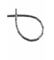 Hematit Doğal Taş Mat Gri Silindir Kesim 4x13mm Dizi [AA]