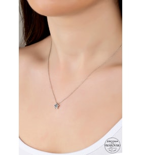 SWAROVSKİ CRYSTAL YILDIZ 925 AYAR GÜMÜŞ KOLYE