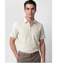 LCW BUSINESS Bej Regular Fit Armürlü Erkek Gömlek