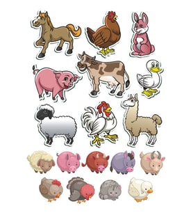 Hayvanlar Sticker Set-1 13 Parça Telefon, Tablet, Defter, Laptop Sticker