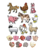 Hayvanlar Sticker Set-1 13 Parça Telefon, Tablet, Defter, Laptop Sticker