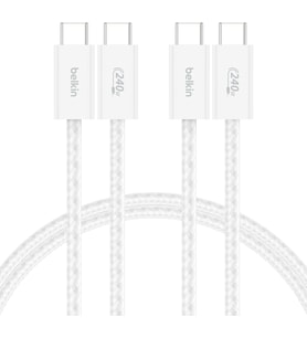 Belkin 2'Li Örgülü Usb-C - Usb-C Kablo, 1,5 M, 240 W, Yumuşak, Esnek Ve Hızlı Şarj Kablosu, Iphone 1