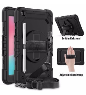 Samsung Galaxy Tab A 8.0 T290 T295 T297 Kılıf Defender Askılı Pars Case Fuji (Siyah)