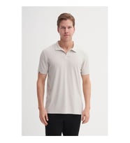 Cazador Regular Fit Örme Dokulu Açık Gri Erkek Polo Yaka T-shirt 42040