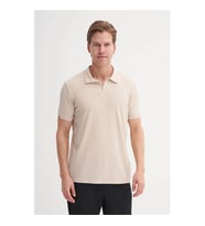 Cazador Regular Fit Örme Dokulu Bej Erkek Polo Yaka T-shirt 42040