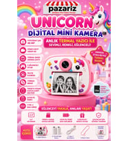 Çocuk Dijital Kamera Unicorn Sevimli At Temalı Termal Yazıcılı 2.4 İnç Ekra