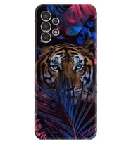 Samsung Galaxy M14 Kılıf Resimli Desenli Baskılı Silikon Flowers Tiger 1319