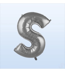 S Harf Gümüş Folyo Balon - 76 cm