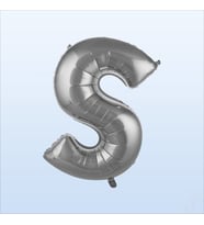 S Harf Gümüş Folyo Balon - 76 cm