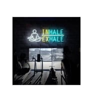 INHALE EXHALE Yazılı ve Şekilli Neon Tabela