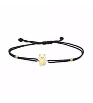 14 Ayar Altın Minimal Kedi İpli Bileklik