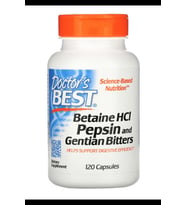 Doctor's Best  Betaine HCL Pepsin & Gentian Bitters  120 Capsules.Usa. 3840 (Renksiz)