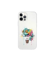 iPhone 12 Pro Max ile Uyumlu Splash Bukalemun Tasarımlı Şeffaf Silikon Kılıf