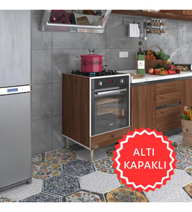 Kenzlife ankastre modülü kabini tulyum cvz fırın ocak dolabı özel boy ayarlı ayaklı kapaklı (Karışık)