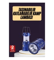 Mey İthalat® Kamp Feneri Şarj Edilebilir Güneş Enerjili Işıldak USB Şarjlı