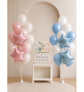 Cinsiyet Öğrenme Partisi Süsleme Seti Kız mı Erkek mi Pembe Balon Mavi Balon Folyo Balon Boy or Girl Konsept 25 Parça