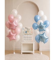 Cinsiyet Öğrenme Partisi Süsleme Seti Kız mı Erkek mi Pembe Balon Mavi Balon Folyo Balon Boy or Girl Konsept 25 Parça