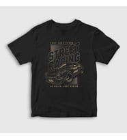 Presmono Unisex Çocuk Siyah Street Racing Sokak Yarışı Araba T-Shirt 487792tt