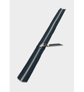 Angel Çanta Aksesuar Gerçek Deri Başlıklı Siyah Fermuar 40 Cm Gümüş Metal