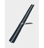 Angel Çanta Aksesuar Gerçek Deri Başlıklı Siyah Fermuar 40 Cm Gümüş Metal