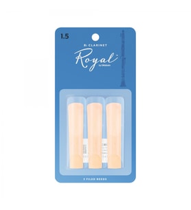 D'Addario RCB0315 Rico Royal Sib (Bb) Klarnet Kamışı No: 1.5 (Başlangıç/Eğitim) - 3'lü Paket  Fransız Kesim (Filed), Esnek ve Net Ton Yapısı
