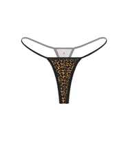 Leopar Desenli Kadın Fantezi String Tanga (Siyah)