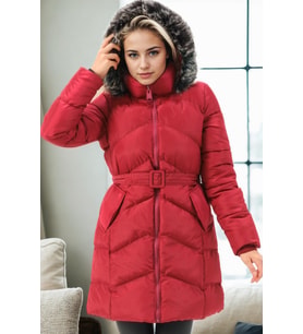 Dewberry Kadın %100 Polyester Kaban Bordo Z6768 Günlük Dış Giyim, Kazak ve Gömlek Kombini, Seyahat Gardırobu