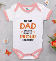 BK Kids Dear Dad Tasarımlı Pembe Bebek Body Zıbın-1